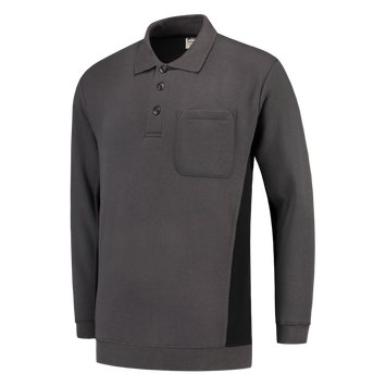 Foto van Polosweater Bicolor Borstzak | donkergrijs/zwart | 302001-1809 | TRICORP WORKWEAR