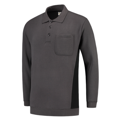 Polosweater Bicolor Borstzak | donkergrijs/zwart | 302001-1809 | TRICORP WORKWEAR Polosweater Bicolor Borstzak | donkergrijs/zwart | 302001-1809 | TRICORP WORKWEAR