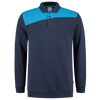 Afbeelding van Polosweater Bicolor Naden | donkermarine/turkoois | 302004-01087 | TRICORP WORKWEAR