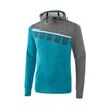 Afbeelding van 5-C sweatshirt met capuchon Kinderen | oriental blue melange/grey melange/wit | 1071906