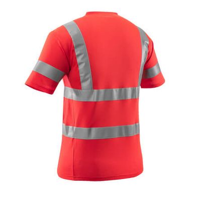 Foto van T-shirt, V-hals, klasse 2 | 18282-995 | 0222-hi-vis rood