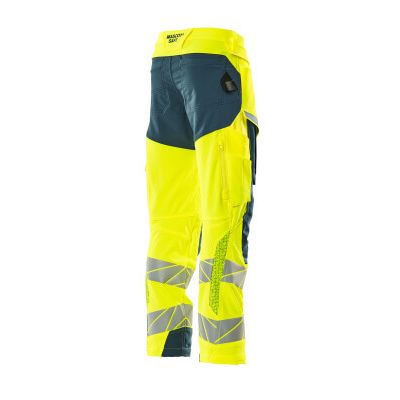 Foto van Mascot Accelerate Safe Broek met kniezakken | 19079-511 | 1744-hi-vis geel/donkerpetrol