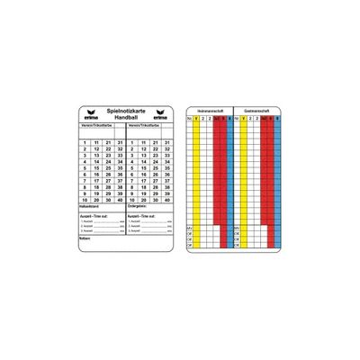 Foto van ERIMA Notitiekaarten handbal | diverse | 724502