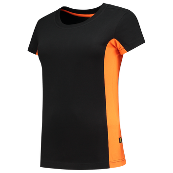 Foto van T-shirt Bicolor Dames | zwart/oranje | 102003-0998 | TRICORP WORKWEAR