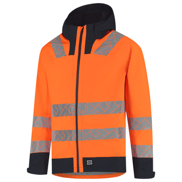 Foto van Regenjas Techshell High Vis Redefined | fluororanje/donkermarine | 406108-14010 | TRICORP WORKWEAR