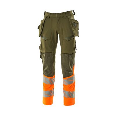 Foto van Mascot Accelerate Safe Broek met spijkerzakken | 19131-711 | 3314-mosgroen/hi-vis oranje