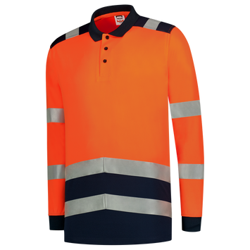 Poloshirt High Vis Bicolor Lange Mouw | fluororanje/donkermarine | 203008-14010 | TRICORP SAFETY Foto van Poloshirt High Vis Bicolor Lange Mouw | fluororanje/donkermarine | 203008-14010 | TRICORP SAFETY