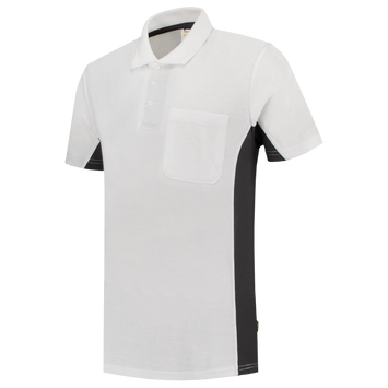 Foto van Poloshirt Bicolor Borstzak | wit/donkergrijs | 202002-0618 | TRICORP WORKWEAR