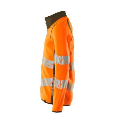 Foto van Mascot Accelerate Safe Sweatshirt met rits | 19184-781 | 1433-hi-vis oranje/mosgroen