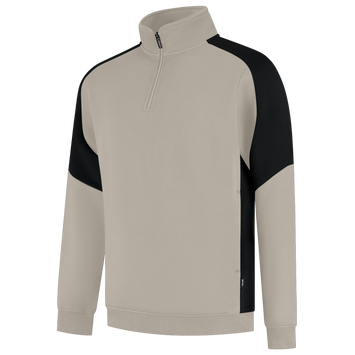 Foto van Zip Sweater Bicolor Redefined | zand/zwart | 306111-5509 | TRICORP WORKWEAR