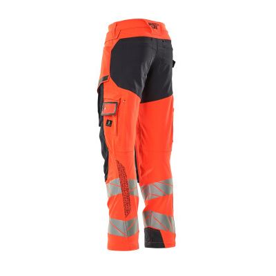 Foto van Mascot Accelerate Safe Broek met kniezakken | 19079-511 | 22210-hi-vis rood/donkermarine