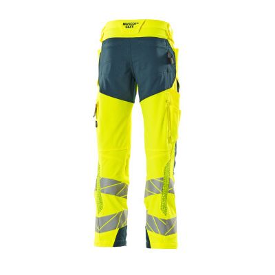 Foto van Mascot Accelerate Safe Broek met kniezakken | 19079-511 | 1744-hi-vis geel/donkerpetrol