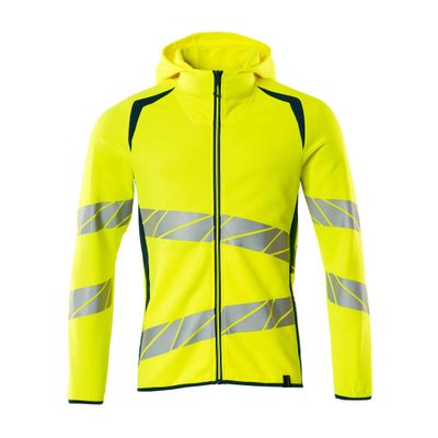 Mascot Accelerate Safe Capuchontrui met rits | 19284-781 | 1744-hi-vis geel/donkerpetrol