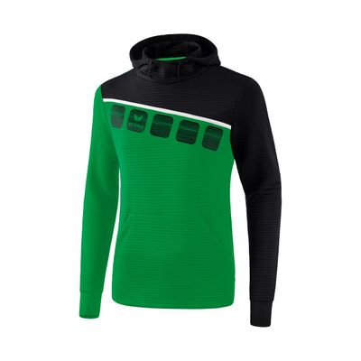 5-C sweatshirt met capuchon | smaragd/zwart/wit | 1071905