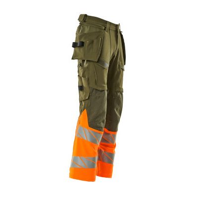 Foto van Mascot Accelerate Safe Broek met spijkerzakken | 19131-711 | 3314-mosgroen/hi-vis oranje