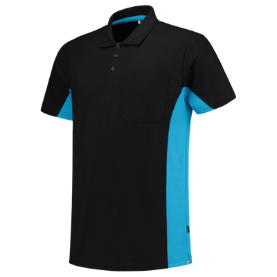 Foto van Poloshirt Bicolor Borstzak | zwart/turkoois | 202002-0987 | TRICORP WORKWEAR