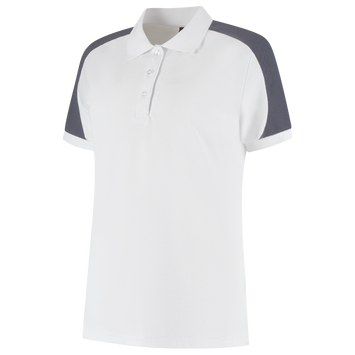 Foto van Poloshirt Bicolor Redefined Dames | wit/antraciet | 206108-06888 | TRICORP WORKWEAR