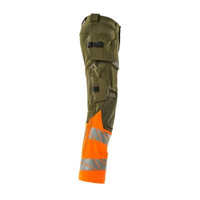 Foto van Mascot Accelerate Safe Broek met spijkerzakken | 19131-711 | 3314-mosgroen/hi-vis oranje