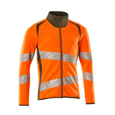 Foto van Mascot Accelerate Safe Sweatshirt met rits | 19184-781 | 1433-hi-vis oranje/mosgroen