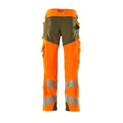 Foto van Mascot Accelerate Safe Broek met kniezakken | 19079-511 | 1433-hi-vis oranje/mosgroen