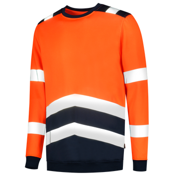 Sweater High Vis Bicolor | fluororanje/donkermarine | 303004-14010 | TRICORP SAFETY Foto van Sweater High Vis Bicolor | fluororanje/donkermarine | 303004-14010 | TRICORP SAFETY