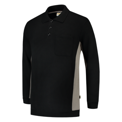 Foto van Polosweater Bicolor Borstzak | zwart/grijs | 302001-09 | TRICORP WORKWEAR