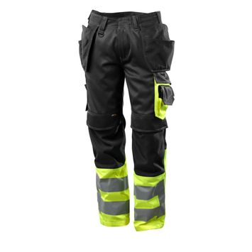 Foto van Broek met spijkerzakken, klasse 1 | 17531-860 | 0917-zwart/hi-vis geel