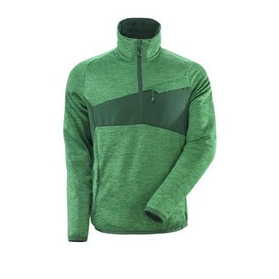 Mascot 18003 Fleece sweater met halve rits gras groen/groen