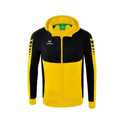Foto van ERIMA Six Wings trainingsjack met capuchon Kinderen | geel/zwart | 1032213