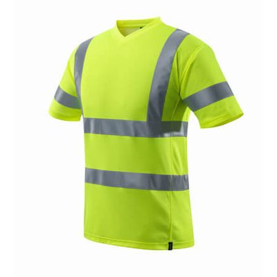 Foto van T-shirt, V-hals, klasse 2 | 18282-995 | 017-hi-vis geel