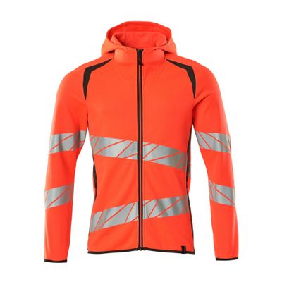 Foto van Mascot Accelerate Safe Capuchontrui met rits | 19284-781 | 22218-hi-vis rood/donkerantraciet