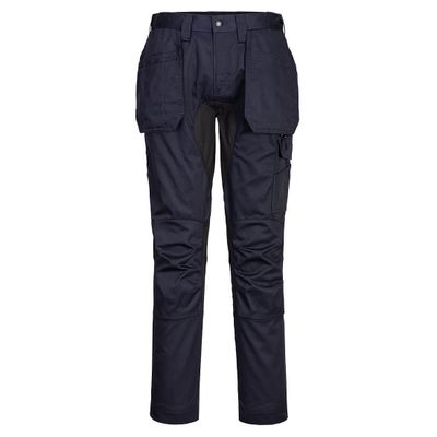 Foto van PortWest WX2 Werkbroek stretch met spijkerzakken donker Marine/Zwart| CD883