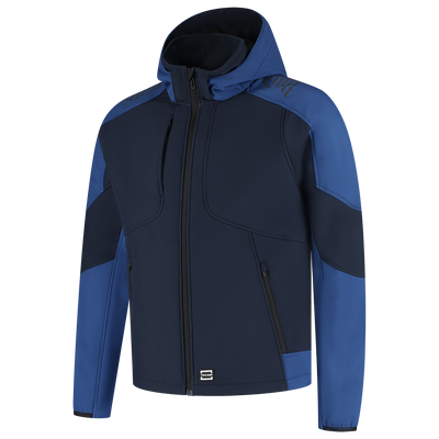 Foto van Softshell Capuchon Bicolor Redefined | donkermarine/korenblauw | 406118-01011 | TRICORP WORKWEAR