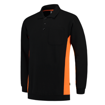 Foto van Polosweater Bicolor Borstzak | zwart/oranje | 302001-0998 | TRICORP WORKWEAR
