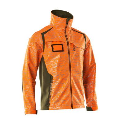 Foto van Mascot Accelerate Safe Softshell jas | 19202-291 | 1433-hi-vis oranje/mosgroen