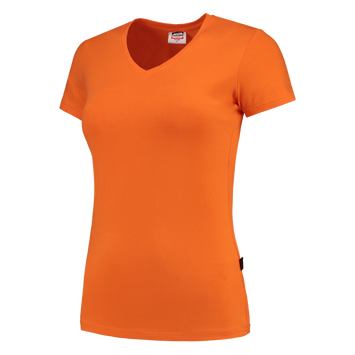 Foto van T-shirt V Hals Fitted Dames | oranje | 101008-98 | TRICORP WORKWEAR