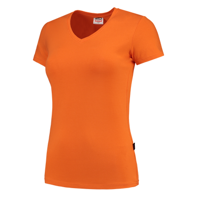 Foto van T-shirt V Hals Fitted Dames | oranje | 101008-98 | TRICORP WORKWEAR