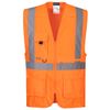 Afbeelding van PortWest Hi-Vis Vest met zakken voor tablet Oranje| C357