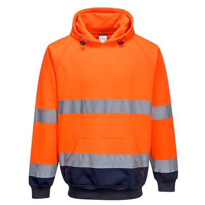 PortWest Tweekleurig Sweatshirt met capuchon Oranje/Marine| B316