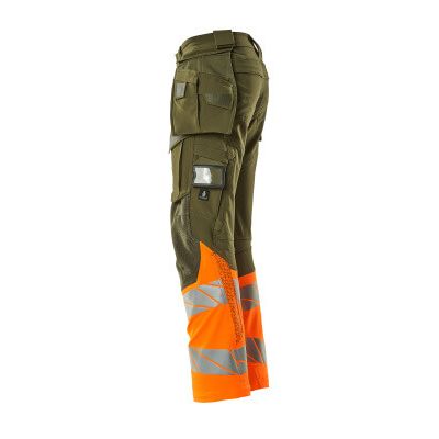 Foto van Mascot Accelerate Safe Broek met spijkerzakken | 19131-711 | 3314-mosgroen/hi-vis oranje