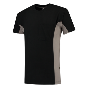 Foto van T-shirt Bicolor Borstzak | zwart/grijs | 102002-09 | TRICORP WORKWEAR
