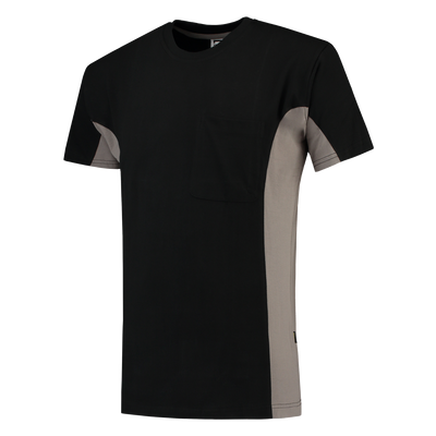 T-shirt Bicolor Borstzak | zwart/grijs | 102002-09 | TRICORP WORKWEAR T-shirt Bicolor Borstzak | zwart/grijs | 102002-09 | TRICORP WORKWEAR