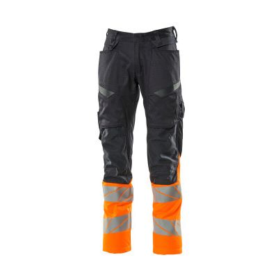 Foto van Mascot Accelerate Safe Broek met kniezakken | 19679-236 | 01014-donkermarine/hi-vis oranje