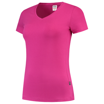 Foto van T-shirt V Hals Fitted Dames | fuchsia | 101008-04 | TRICORP WORKWEAR