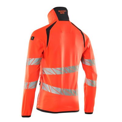 Foto van Mascot Accelerate Safe Fleecetrui met rits | 19103-315 | 22210-hi-vis rood/donkermarine