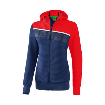 5-C trainingsjack met capuchon Dames | new navy/rood/wit | 1031916