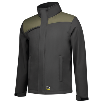 Foto van Softshell Bicolor Naden | donkergrijs/legergroen | 402021-1813 | TRICORP WORKWEAR