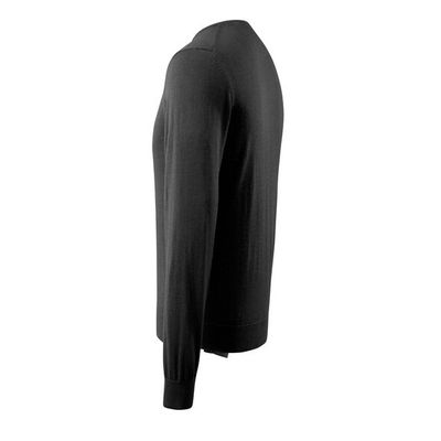 Foto van Gebreide trui ronde hals, met merinowol | 50636-989 | 09-zwart