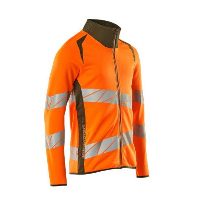 Foto van Mascot Accelerate Safe Sweatshirt met rits | 19184-781 | 1433-hi-vis oranje/mosgroen