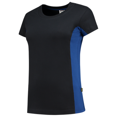 Foto van T-shirt Bicolor Dames | marine/korenblauw | 102003-0111 | TRICORP WORKWEAR